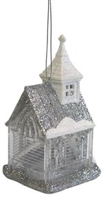 EWALDS Strieborná vianočná ozdoba domček 11cm