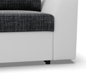 Rohová rozkladacia sedačka LUGO popolová / biela