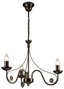 Brilagi - LED Luster na reťazi STEFANO 3xE14/40W/230V čierna patiny BG0732