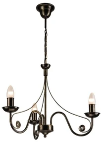 Brilagi - LED Luster na reťazi STEFANO 3xE14/40W/230V čierna patiny BG0732