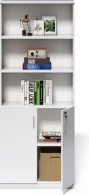 Vysoká kancelárska skriňa Houseland Prime Neo 01 80 cm biela