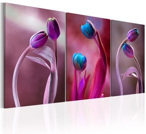 Artgeist Obraz - Tulips in Love Veľkosť: 120x60, Verzia: Na talianskom plátne