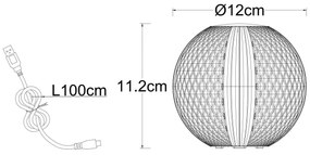 Globo 16042T1 - LED stmievateľná nabíjacia stolná lampa AIDA LED/2W/5V