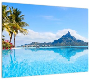 Sklenený obraz - Bora-Bora, Francúzska Polynézia (70x50 cm)