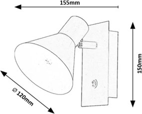 Rabalux 3157 - Nástenné bodové svietidlo ALVARO 1xE14/40W/230V