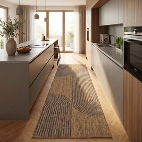 Čierny/hnedý vnútorný a vonkajší behúň 80x250 cm Mira 1453 – Ayyildiz Carpets