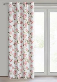 Dekorstudio Záves AVANI 140x250 cm biely s ružami stredná tienivosť 100% polyester