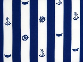 Skladacie plážové ležadlo SAND MARINE, bielo-modré