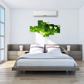 Zelená srdiečka - obraz do bytu