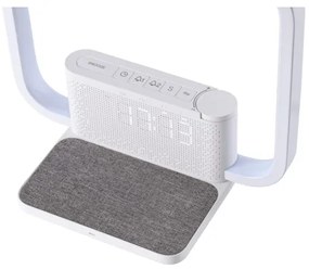 Immax 08994L - LED Stmievateľná stolná lampa s budíkom a nabíjaním 18W/230V biela