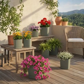 PLASTOVÝ KVETINÁČ CUBI 16X17,5 CM MÄTOVÁ