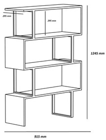 Knižnica ADRIANA 124x91,5 cm béžová/čierna