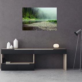 Obraz - Rieka pri lese (90x60 cm)