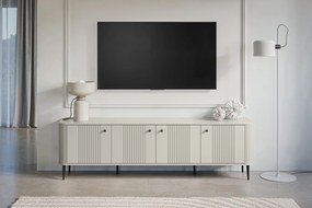 TV stolík Vespera 4D 187 cm - kašmírová / čierne nožičky