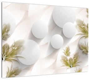 Obraz - 3D kruhy s kvetinami (70x50 cm)