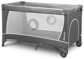 Lionelo - Cestovná postieľka FLOWER Šedá Scandi
