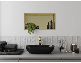 Mexen X-Wall-R, polička na zapustenie na obklad s golierom 60 x 30 cm, zlatá lesklá, 1950603010S