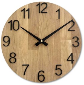 Elegantné nástenné hodiny z masívneho dubu I SENTOP MAS016-OSMO-3071-heads-black