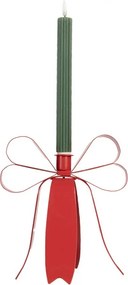 Červený kovový svietnik mašle Bow Candle Rust - 19*15*20 cm