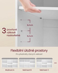 Botník se sedákem Vasagle Lopy 87 cm bílý/šedý