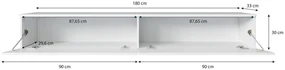 AKCIA - Závesný TV stolík Lowboard D 180 cm - dub wotan