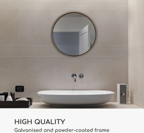 Casa Chic Fournier, nástenné zrkadlo s kovovým rámom, okrúhle, Ø 40 cm