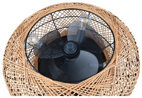 Hnedé stropné svietidlo na diaľkové ovládanie/s ventilátorom Lillesand – Trio