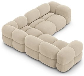 Béžová zamatová rohová pohovka Loretto – Cosmopolitan Design