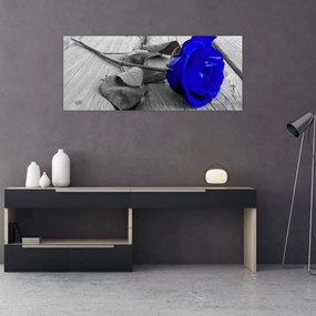 Obraz - Modrá ruža (120x50 cm)