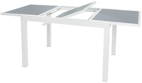 Livarno home Hliníkový záhradný rozkladací stôl Houston, biely/bledosivý  (100385876)