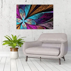 Obraz - Abstrakcia, kvetina (90x60 cm)