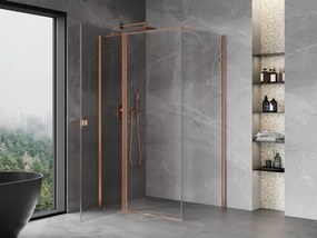 Mexen Mist T, sprchový kút s krídlovými dverami, 85 x 100 cm, 8mm číre sklo, medený profil, 8A4T-100-085-65-00