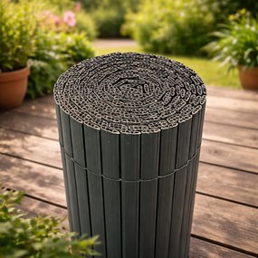 Umelá PVC rákosová rohož/zástena BestBerg BBGD-13G / 1 × 3 m / sivá