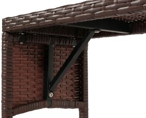 Záhradná lavica HWC-G16, polyratan - hnedá, krémový vankúš