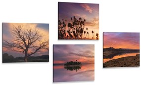 Set obrazov príroda plná romantických farieb Varianta: 4x 60x60
