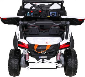 Ramiz Elektrická bugina UTV-MX pre deti biela + pohon 4x4 + diaľkové ovládanie + LED a audio + úložný priestor + EVA + pomalý štart
