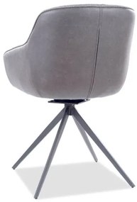 Jedálenská stolička Signal TULIP čierny mat/sivá 183