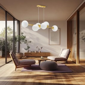 Luster na lanku 6xE27/35W/230V zlatá