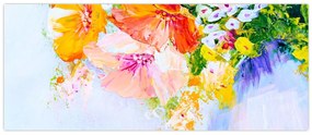 Obraz - Kvety, maľba (120x50 cm)