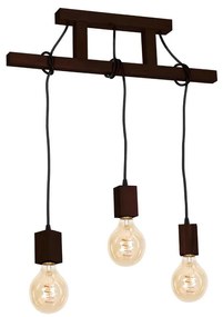 Luster na tyči JACK 3xE27/40W/230V hnedé drevo