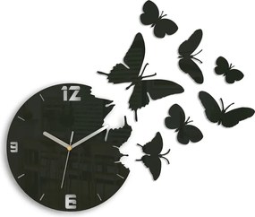 Moderné nástenné hodiny MOTÝLE WENGE wenge