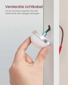 Toaletný stolík s LED osvetlením, nastaviteľným jasom, biely