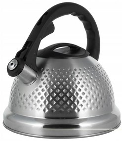 Oceľový čajník s píšťalkou 2,7 L strieborný