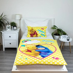 Jerry Fabrics Obliečky do postieľky 100x135 + 40x60 cm - Medvedík Pú "Smile"