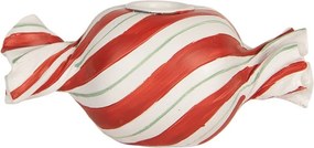 Bielo-červený svietnik na úzku sviečku Bonbón Candy - 14*7*6 cm