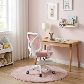 Detská otočná stolička Neoseat JUNI 010 s podnožou — látka, ružová