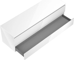 Mexen Orio, kúpeľňová skrinka 160 cm s hornou časťou, 2 zásuvky, biela lesklá, 91A10-16047-2-BFFC00