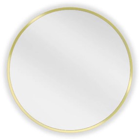 Mexen Loft, okrúhle kúpeľňové zrkadlo 35 cm, farba rámu zlatá lesklá, 9850-035-035-000-50