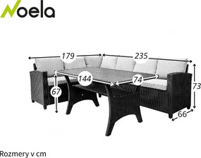 Noela Záhradná zostava Relax FAMILY s úložným priestorom