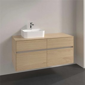 VILLEROY &amp; BOCH Collaro závesná skrinka pod umývadlo na dosku (umývadlo vľavo), 4 zásuvky, 1200 x 500 x 548 mm, Nordic Oak, C09800VJ